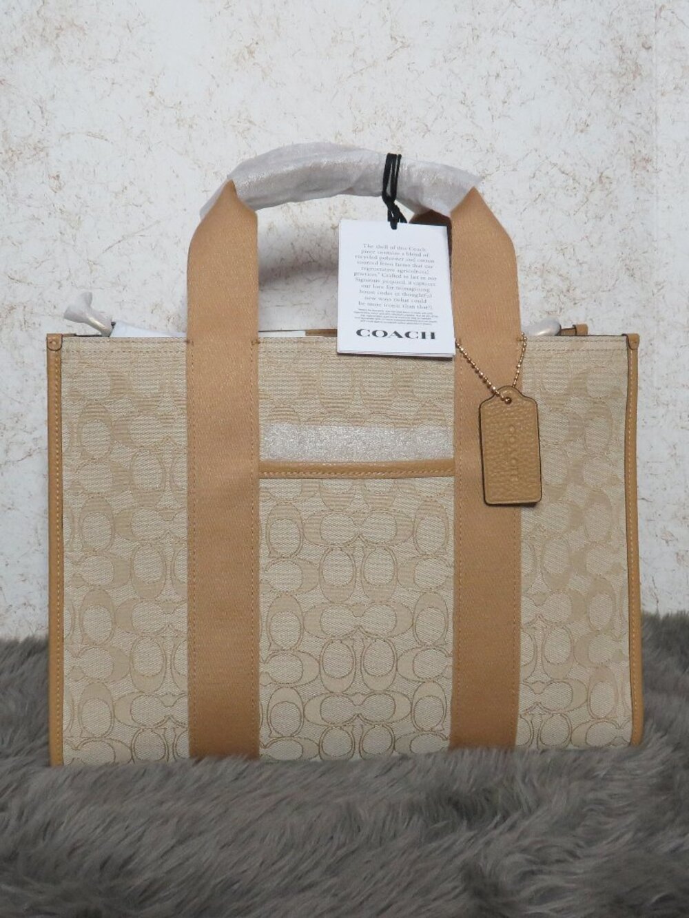 Coach Maggie Tote in Blocked Signature Canvas (Dark Natural)